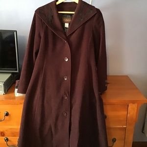 Deep purple full-length coat,